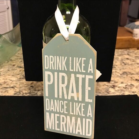Wine Tag Pirate and Mermaid Saying - Picture 5 of 9